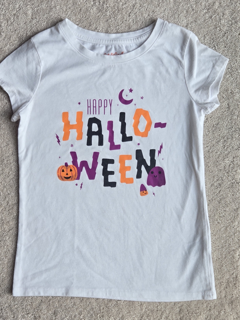 Cat & Jack White Halloween Graphic Tee - Orange, Purple, Black